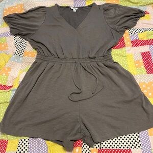 Nine West Taupe V-Neck Romper